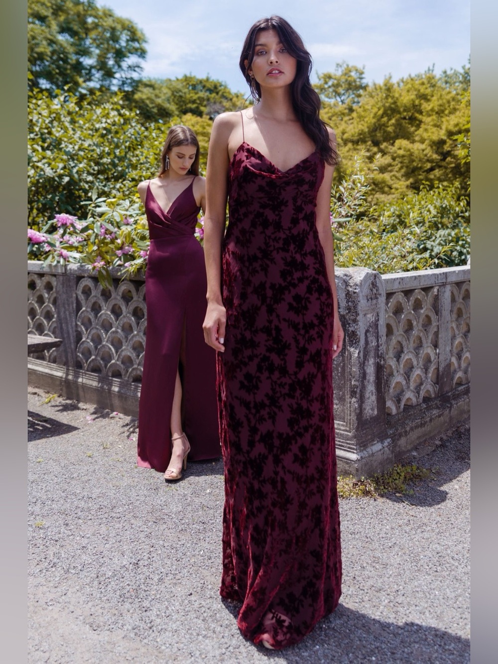 Jenny Yoo Rory Velvet - Cowl Neck - Empire Waist - Bias Cut- Full Length Gown